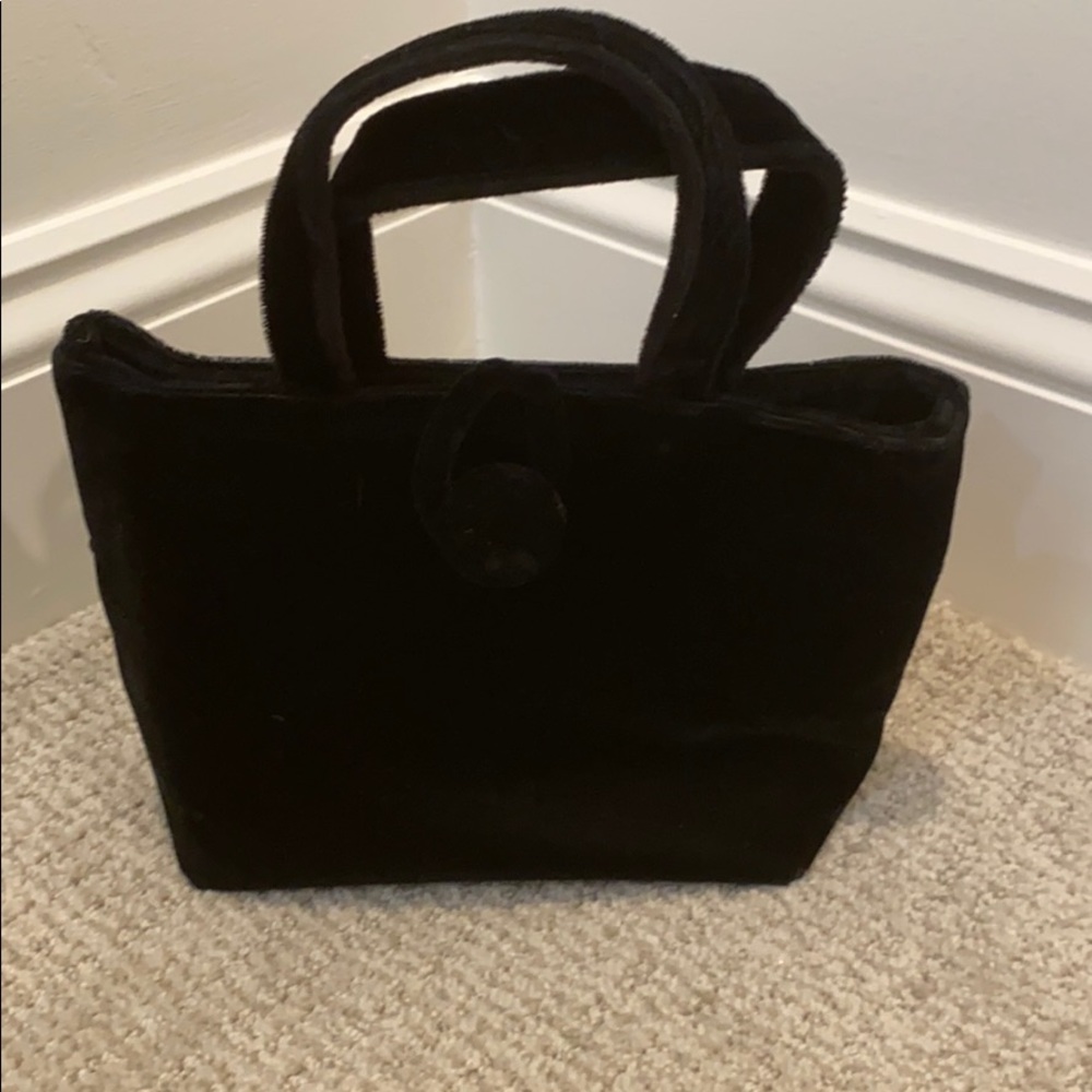 Amanda Smith black velvet purse (crossbody optn)